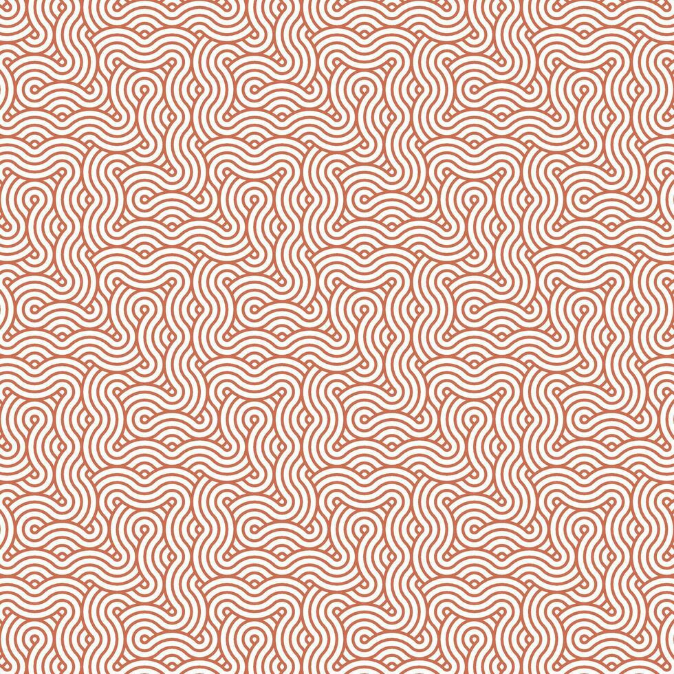 Brown abstract geometric japanese overlapping circles lines and waves pattern vector