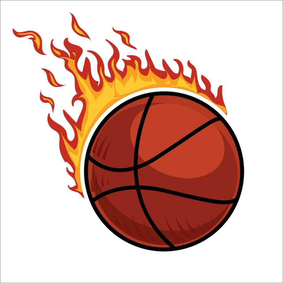 Basketball Vector with fire For Print, basketball icon, Basketball vector Illustration