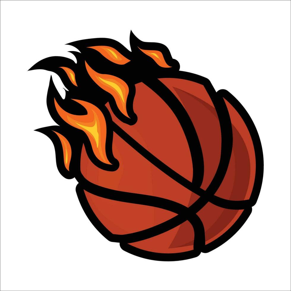 baloncesto vector con fuego para imprimir, baloncesto icono, baloncesto vector ilustración