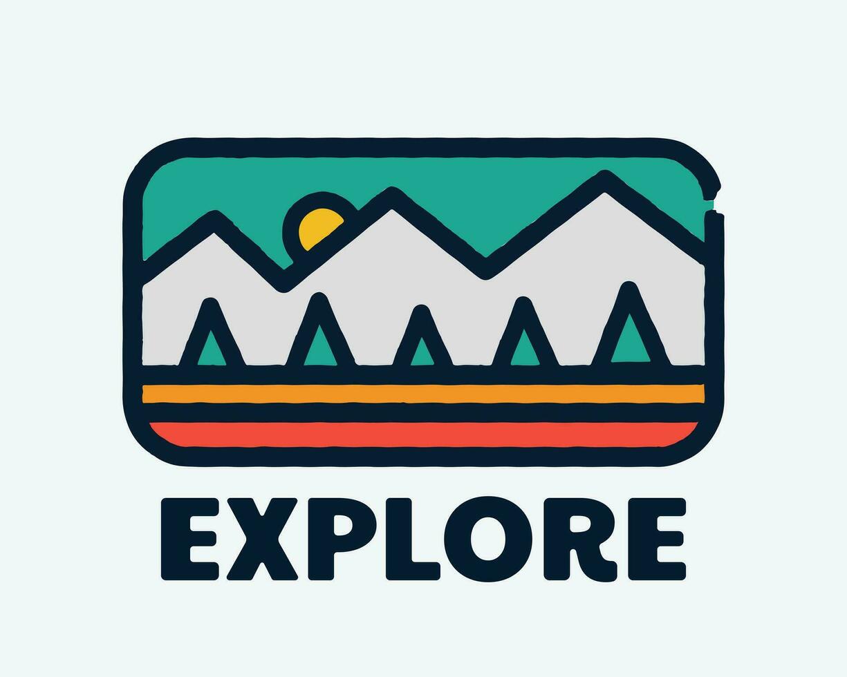 Explore Nature's Retreat vector illustration for badge patch t shirt design sticker and other