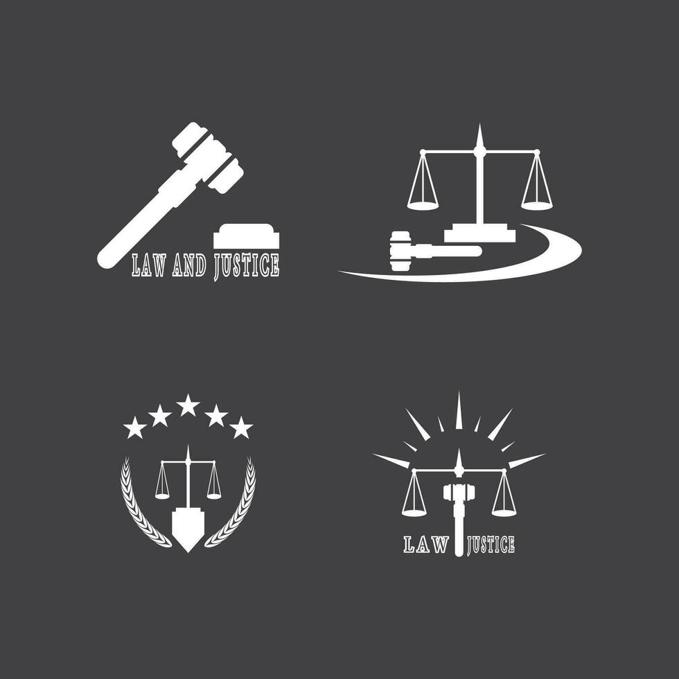 ley y justicia logo vector modelo ilustración