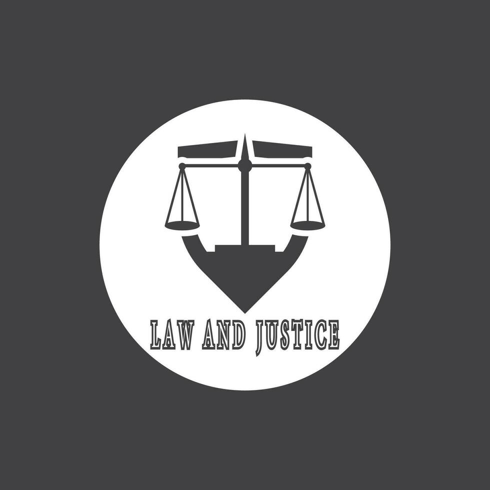 ley y justicia logo vector modelo ilustración