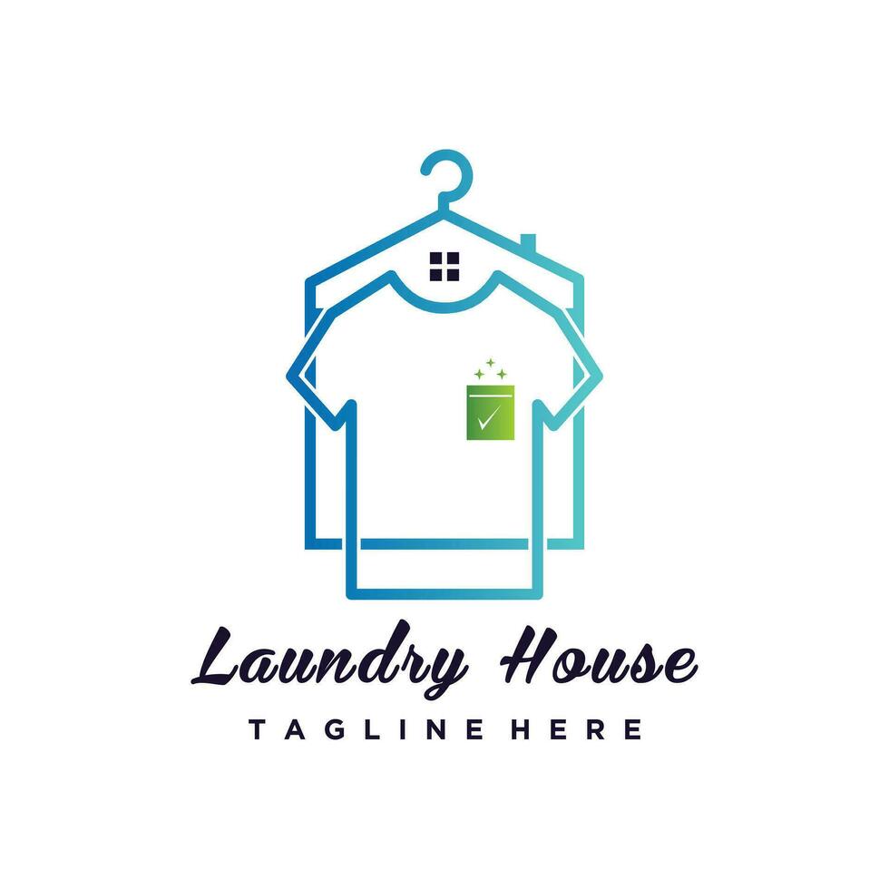 Laundry logo template with modern concept and business Premium Vector
