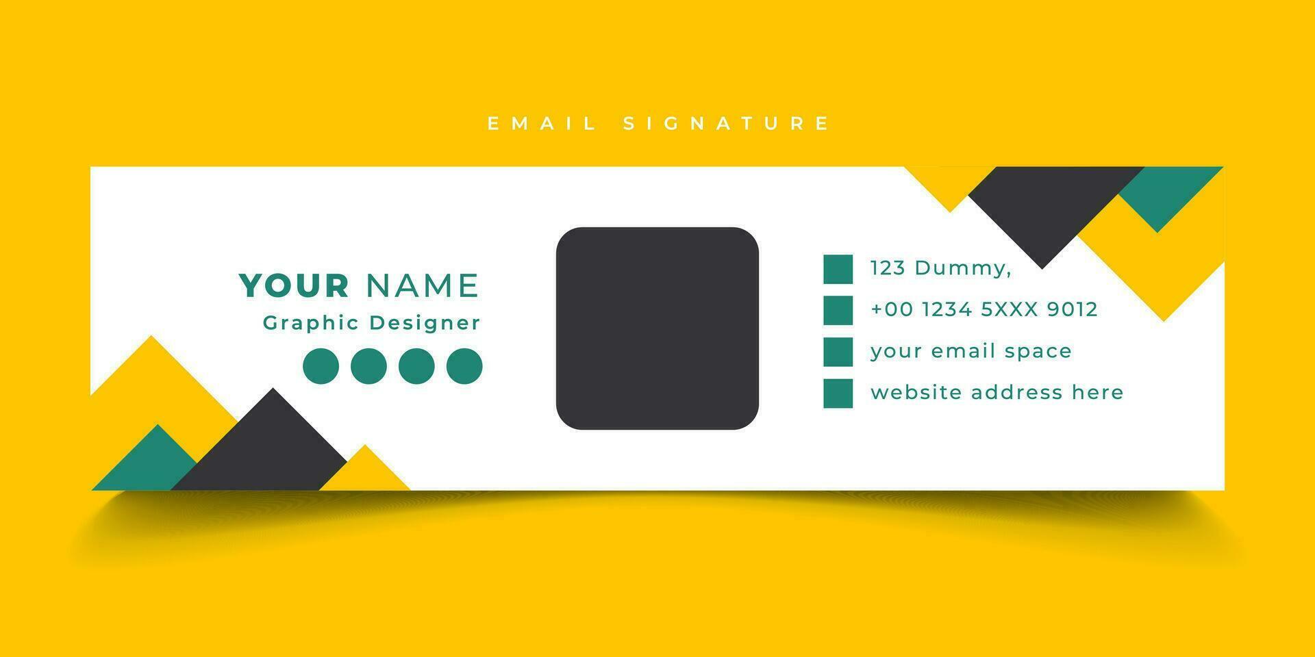 Colorful Email Signatures Template with an author place Vector Design. Professional Email Signature Template Modern and Minimal Layout