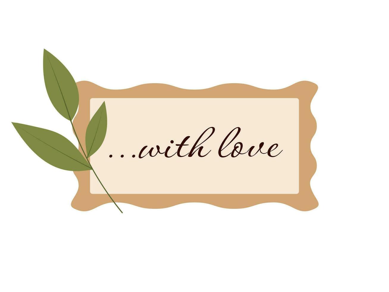 Love tag with text with love. Vector illustration