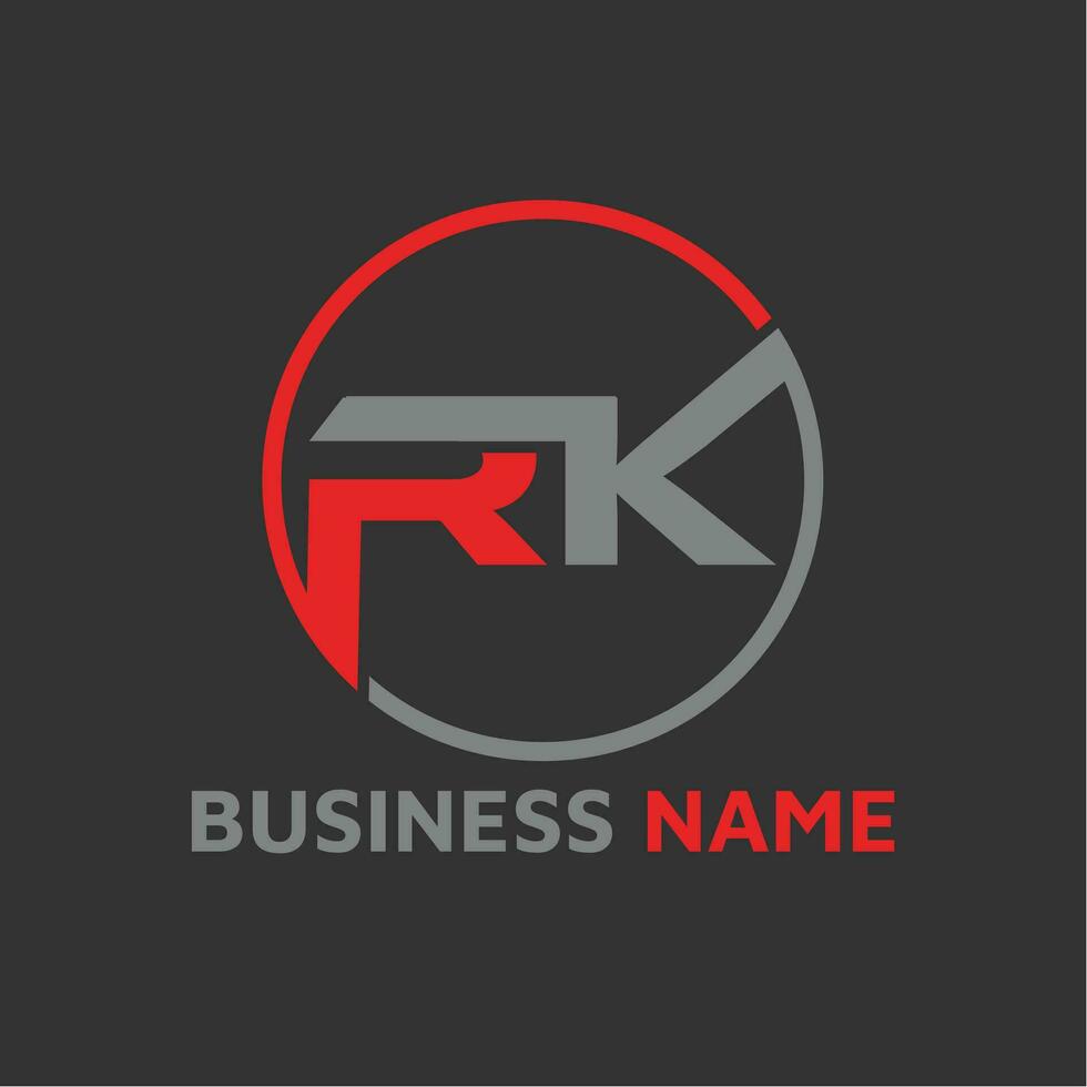 Circle RK letter logo design service vector