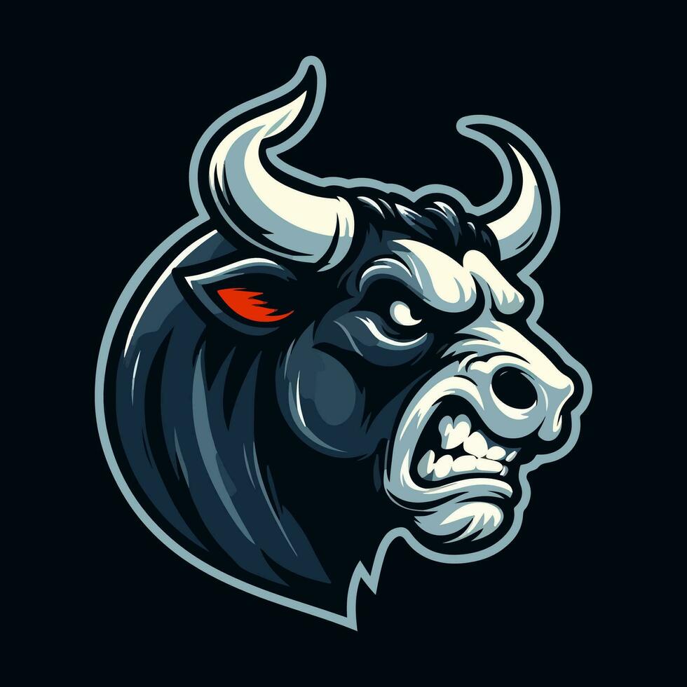 Bull head mascot logo template vector
