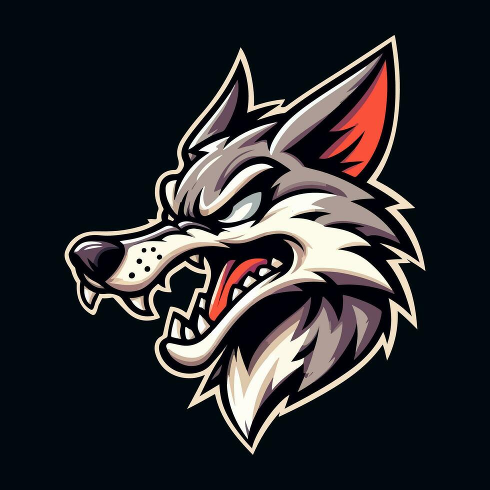 jackal head mascot logo template vector