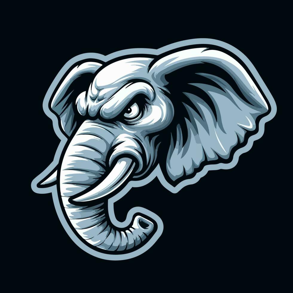 elephant head mascot logo template vector