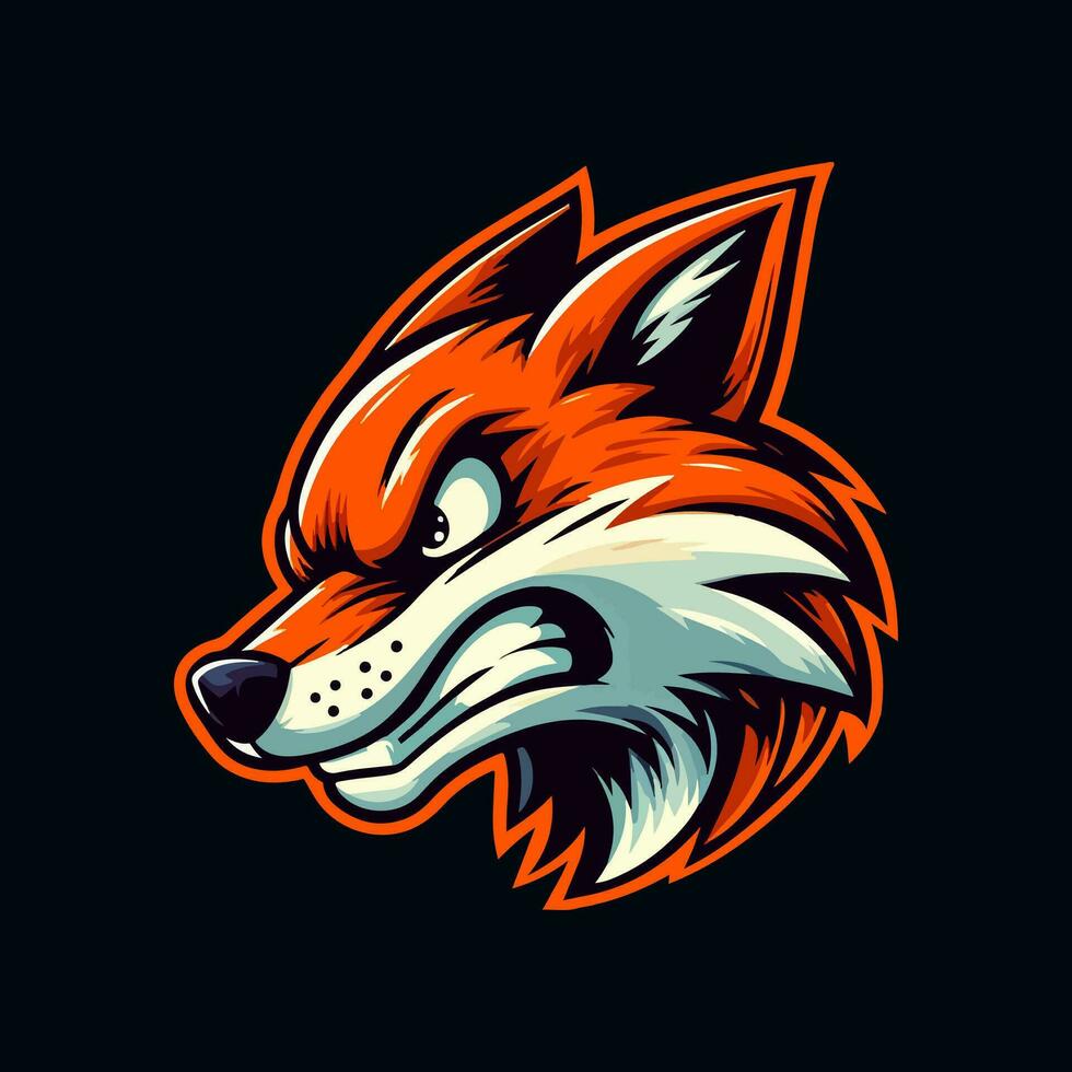 Fox head mascot logo template vector