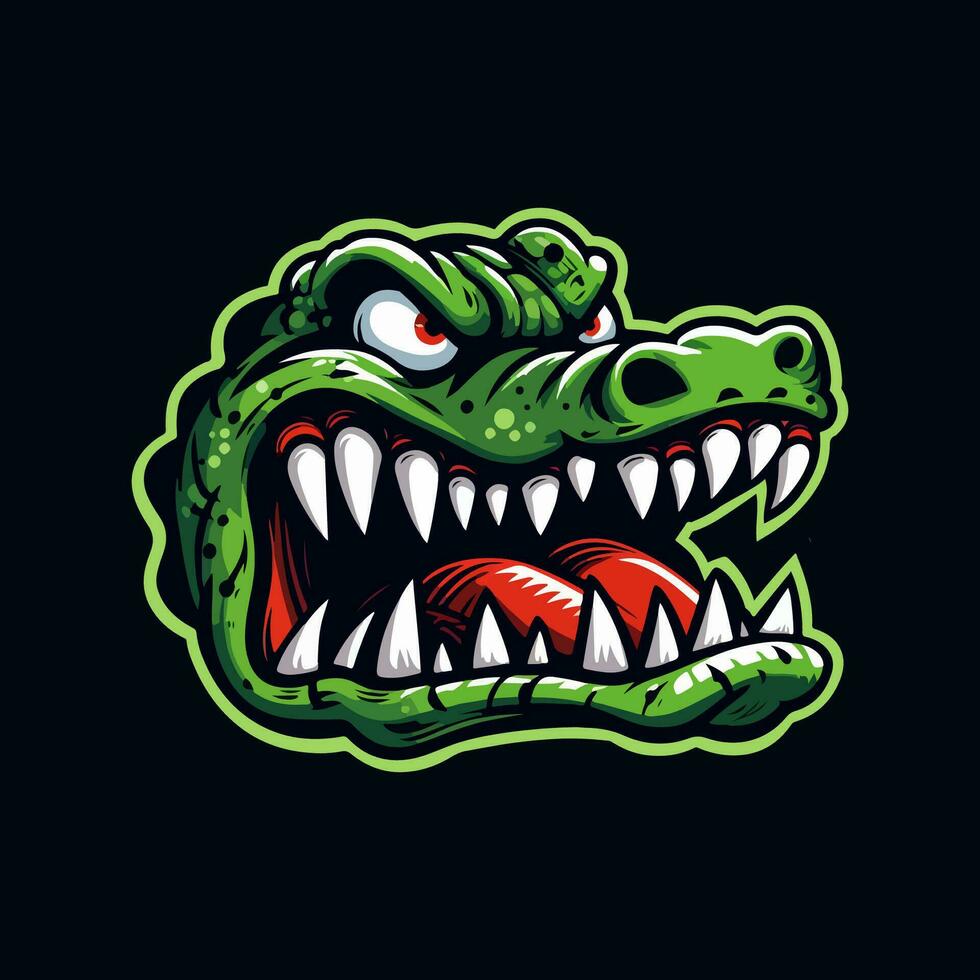 Croc head mascot logo template vector