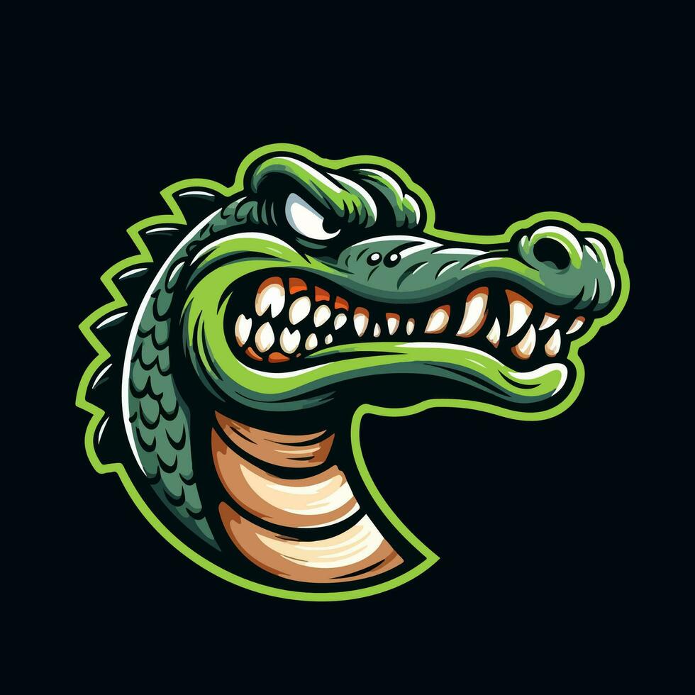 Crocodile head mascot logo template vector