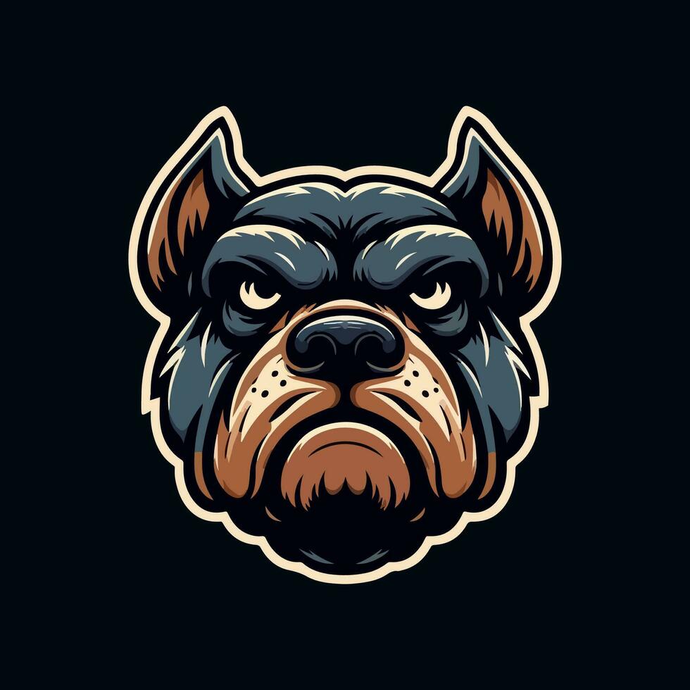 Bulldog head mascot logo template vector