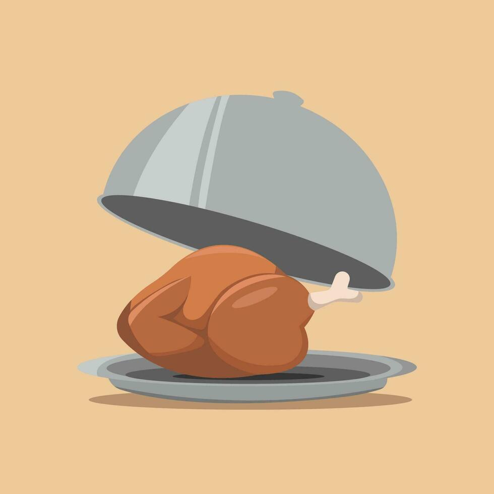 Fried chicken or turkey vector