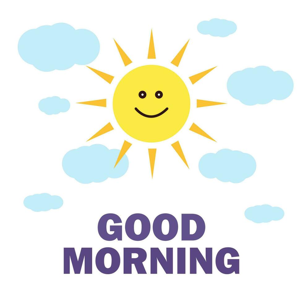 good morning and Smiling sun vector