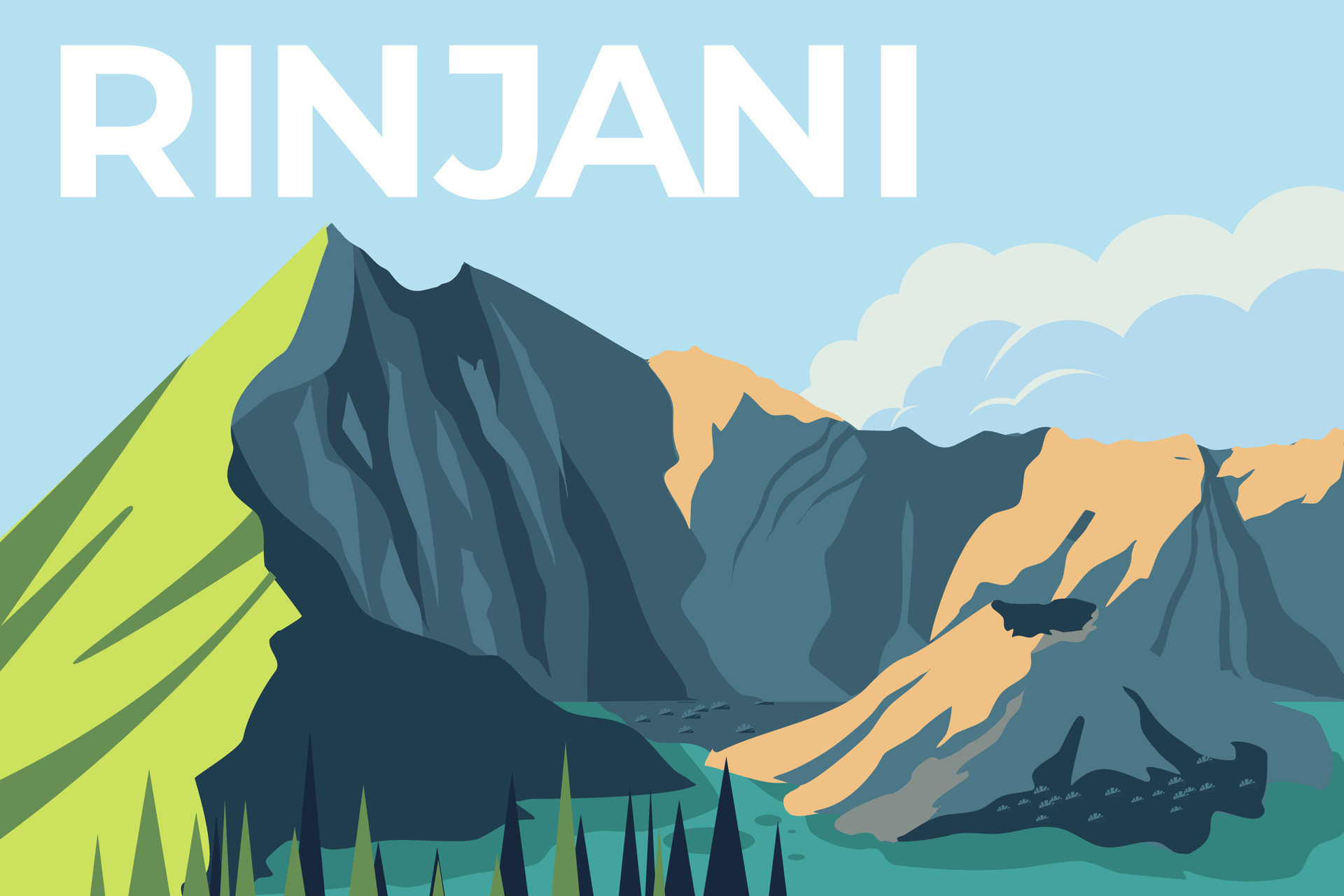 Rinjani mountain Lombok Indonesia 36009085 Vector Art at Vecteezy