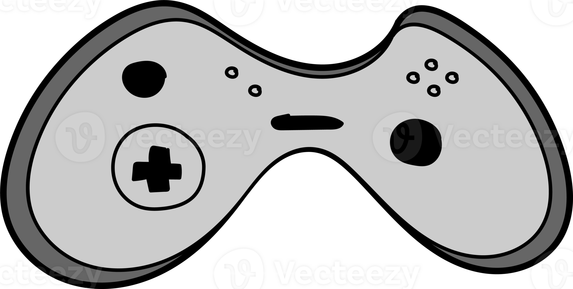 Hand drawn game controller illustration on transparent background. png