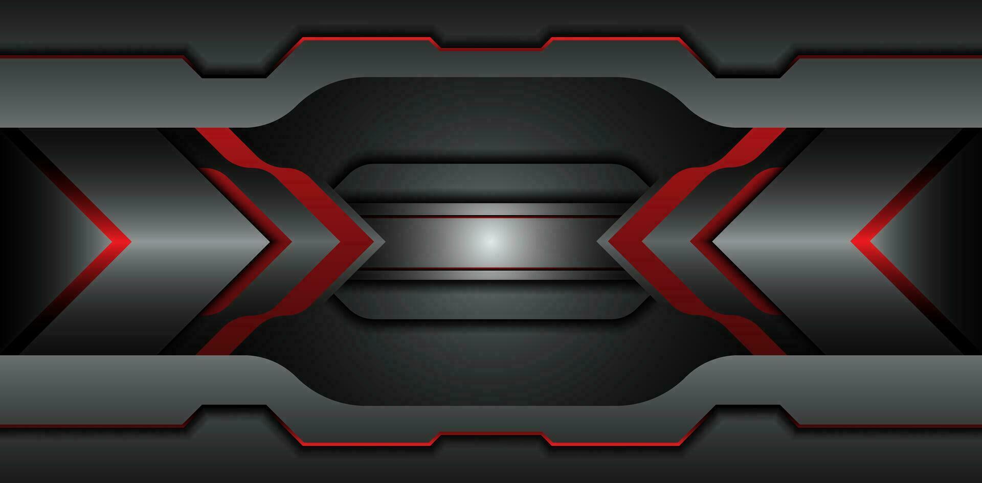 abstract metal iron grey and black texture premium red line overlap on metallic sheet technology design background vector illustration