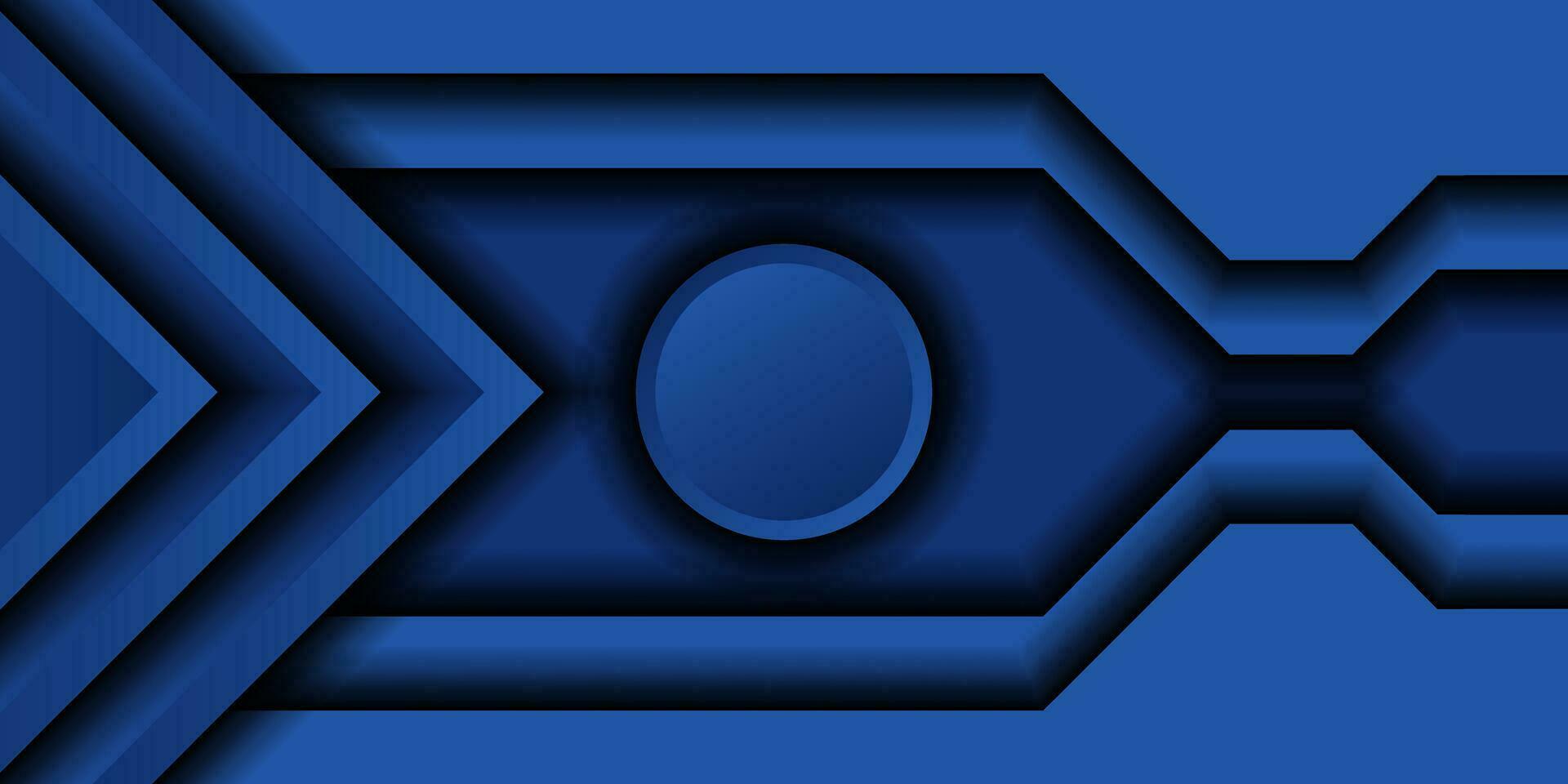 abstract dark blue paper and overlap triangle circle dimension modern website banner design vector background