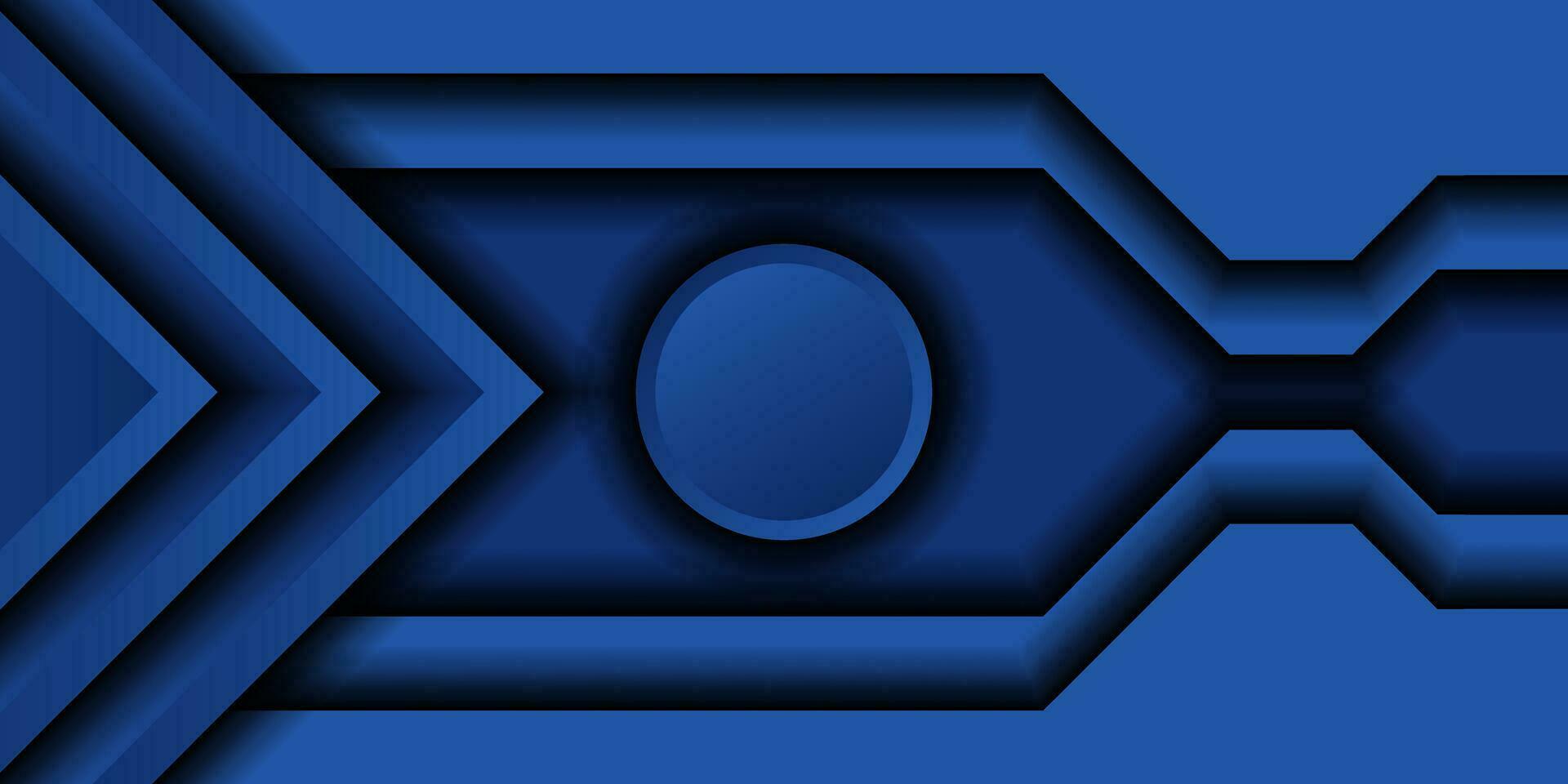 abstract dark blue paper and overlap triangle circle dimension modern website banner design vector background