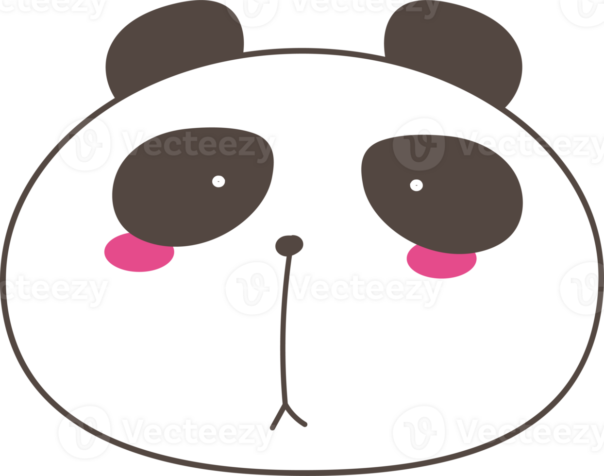 Cute panda cartoon illustration on transparent background. png