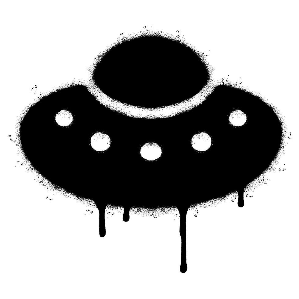 Spray Painted Graffiti ufo icon Sprayed isolated with a white background. vector