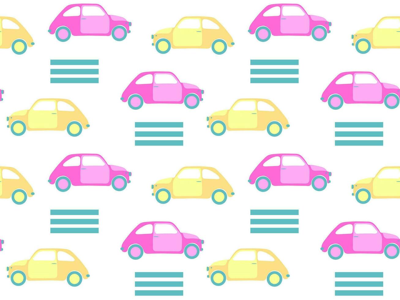 A seamless pattern of small multicolored cars vector