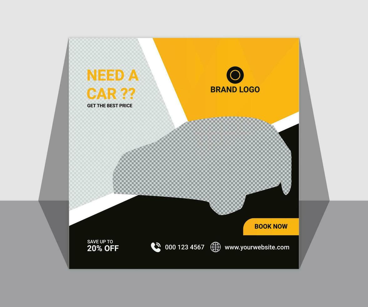 Car Social Media Post Design , Creative Colorful Nice Card Design vector