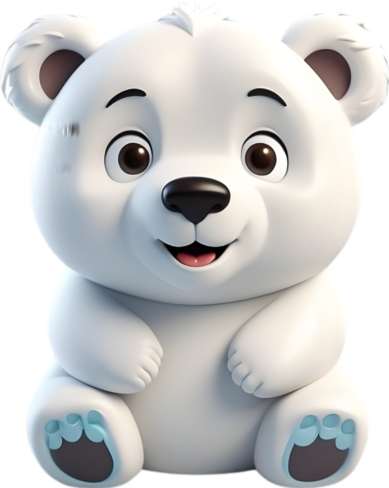 AI generated a cartoon polar bear png