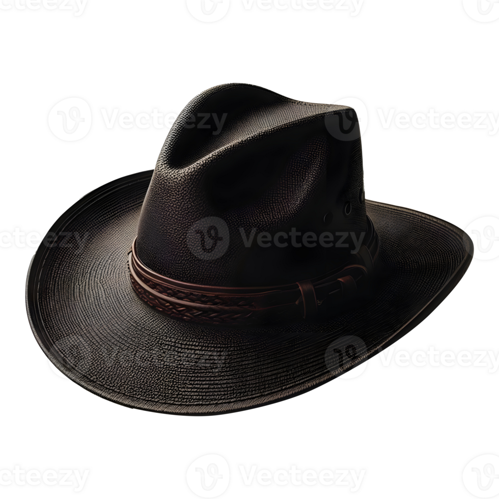 AI generated Beautiful Cowboy Hat transparent photo , Stylish Bowler Hat transparent  PNG, Sun hat for travel and vacations png