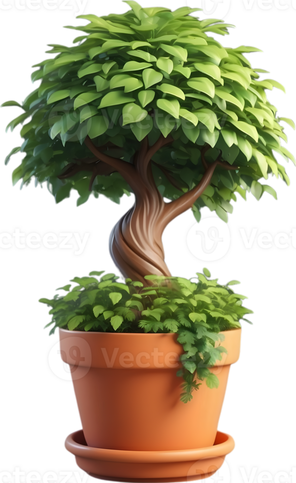 AI generated a tree in a pot png