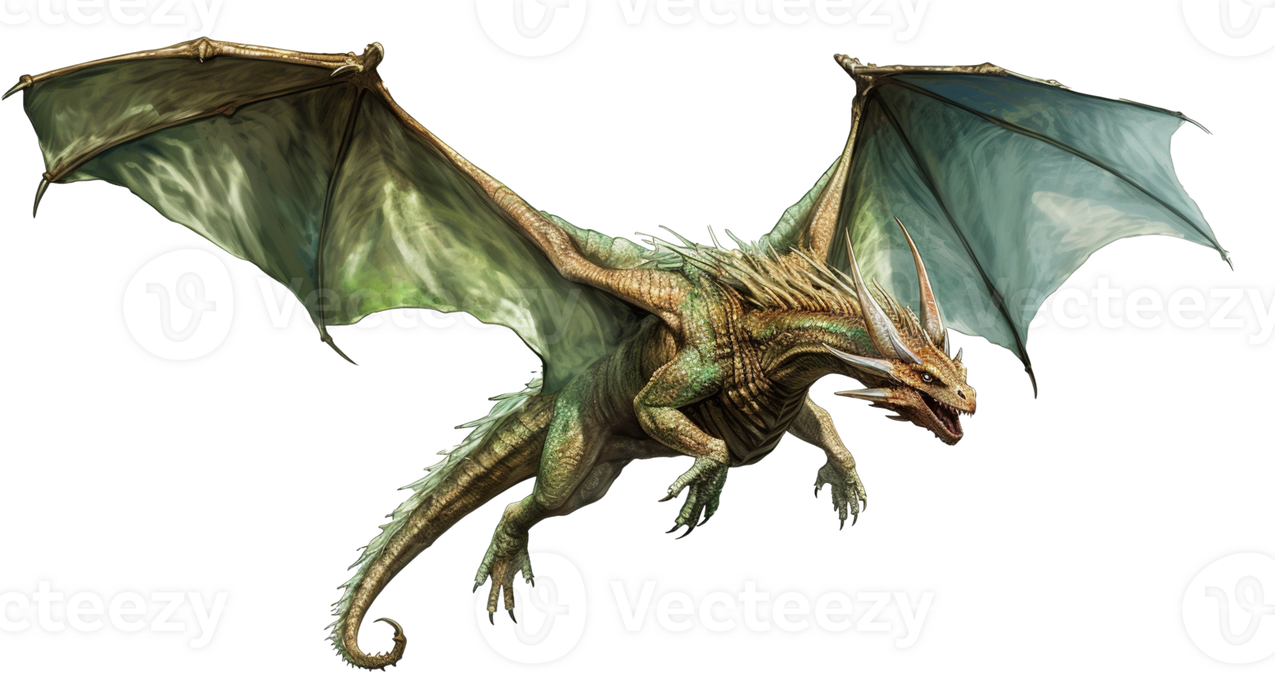 AI generated Fantasy Dragon. Ferocious monster. Digital illustration ai generated png