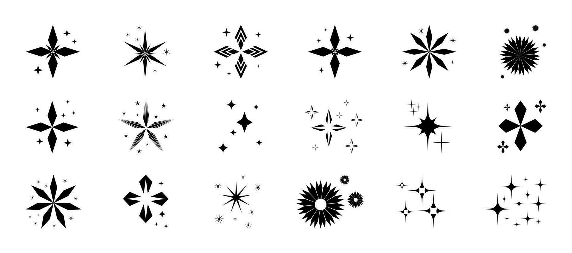Star sparkle design. Vector elements for cute ads, children, backgrounds, banners