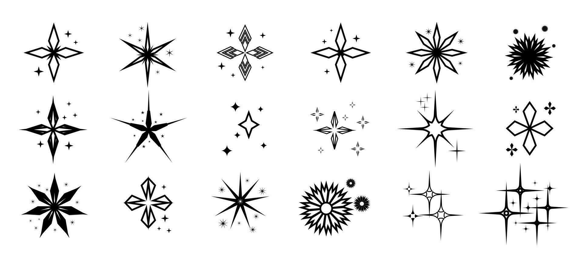Star sparkle design. Vector elements for cute ads, children, backgrounds, banners