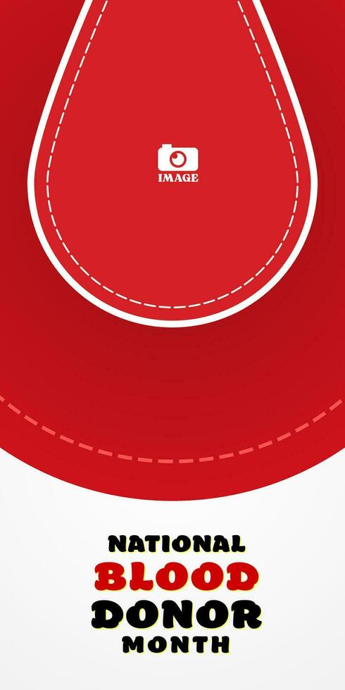 National blood donor month vector design with copy space area. Template for campaign, background, banner