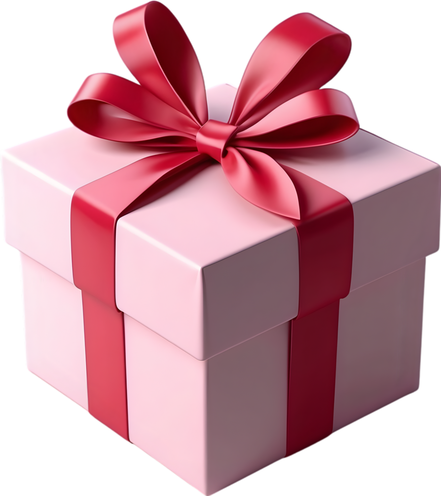 AI generated a gift box with red ribbon on it png