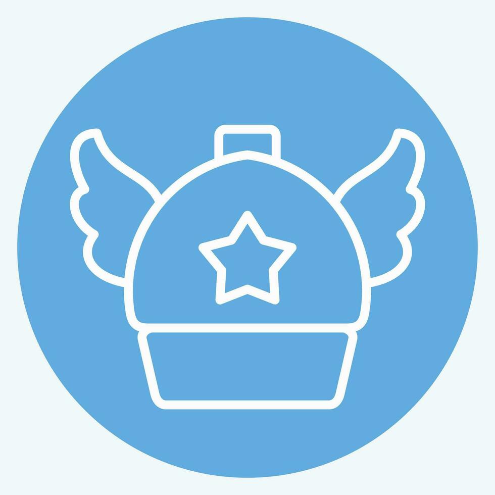 Icon Arale Hat. related to Hat symbol. blue eyes style. simple design editable. simple illustration vector