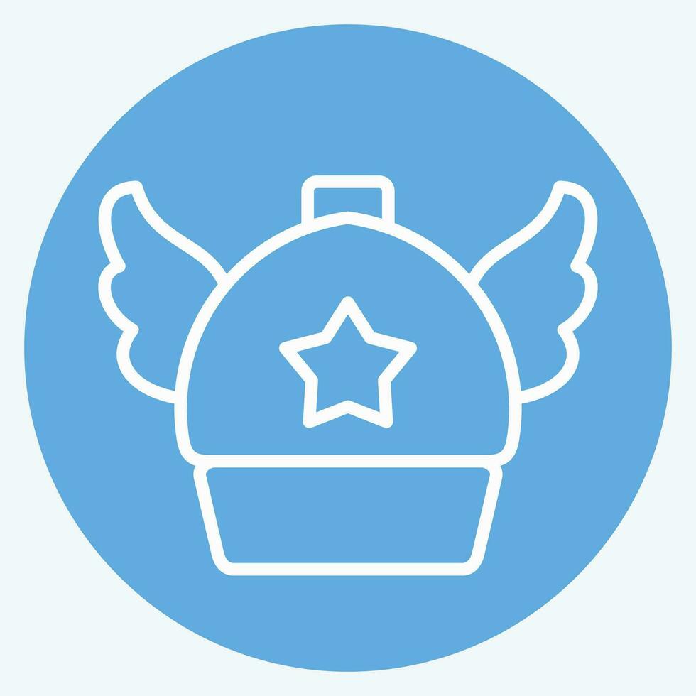 Icon Arale Hat. related to Hat symbol. blue eyes style. simple design editable. simple illustration vector