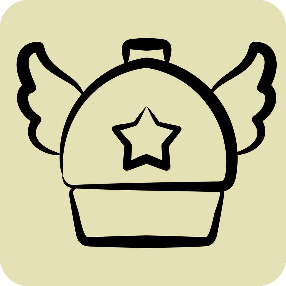 Icon Arale Hat. related to Hat symbol. hand drawn style. simple design editable. simple illustration vector