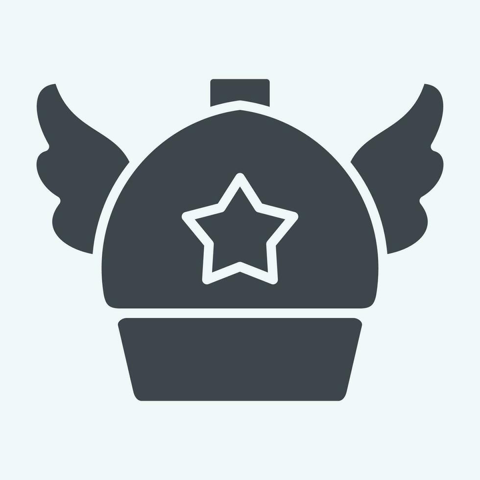 Icon Arale Hat. related to Hat symbol. glyph style. simple design editable. simple illustration vector