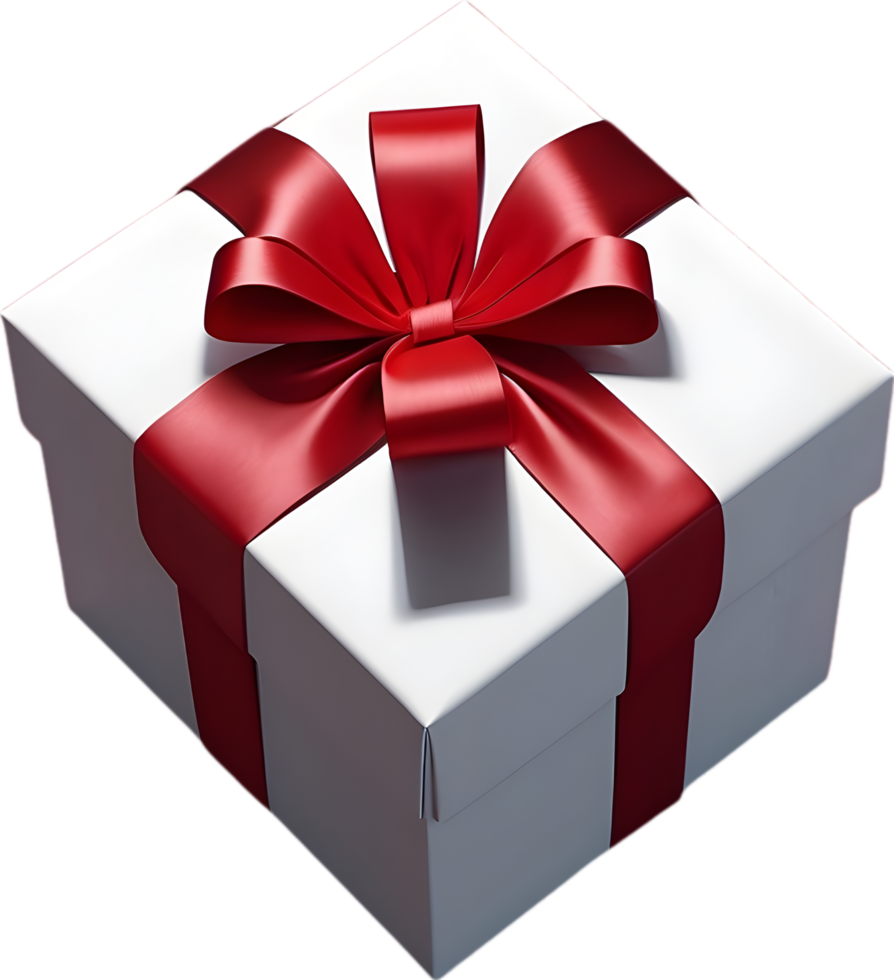 AI generated a gift box with red ribbon on it png