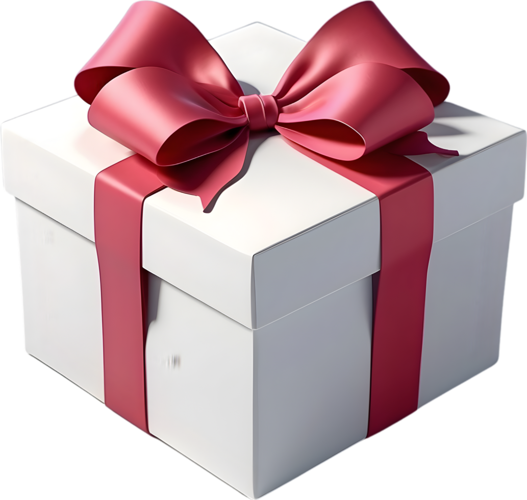 AI generated a gift box with red ribbon on it png