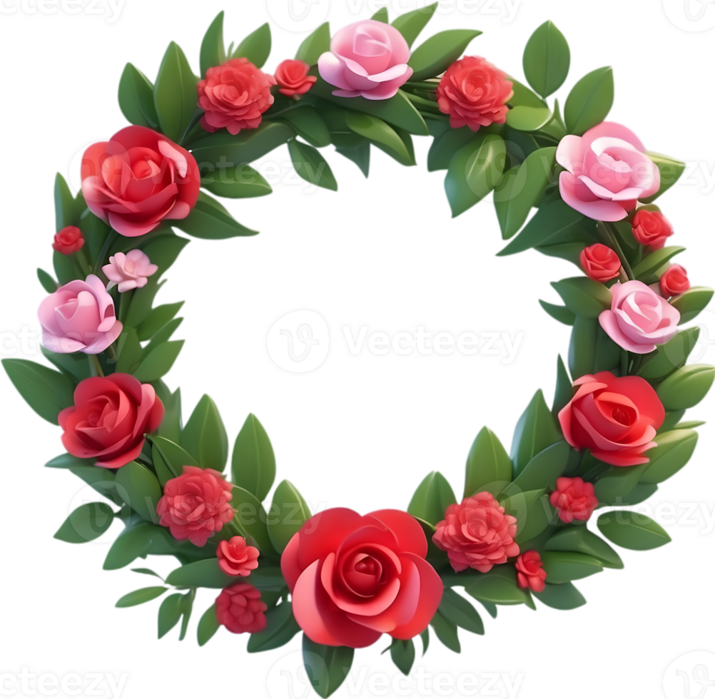 ai généré une couronne avec fleurs pour Valentin png