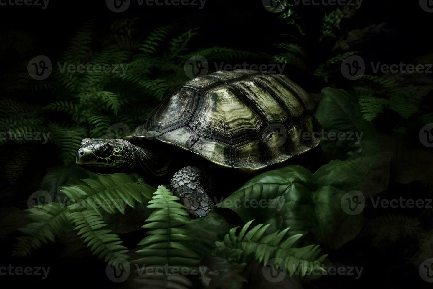 AI generated The Land turtle in its natural environment. Neural network AI generated photo