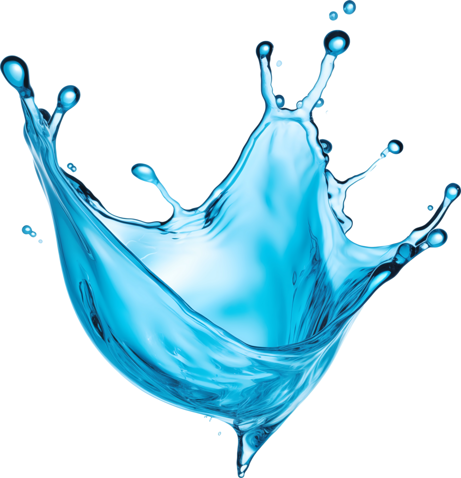 AI generated Realistic water splash isolated transparency background. png