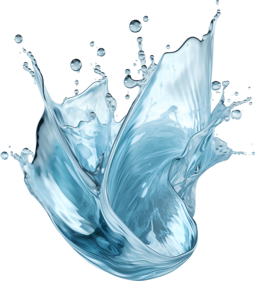 AI generated Realistic water splash isolated transparency background. png