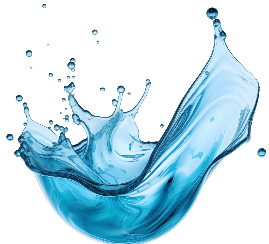 AI generated Realistic water splash isolated transparency background. png