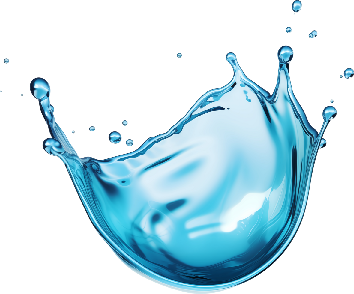 AI generated Realistic water splash isolated transparency background. png