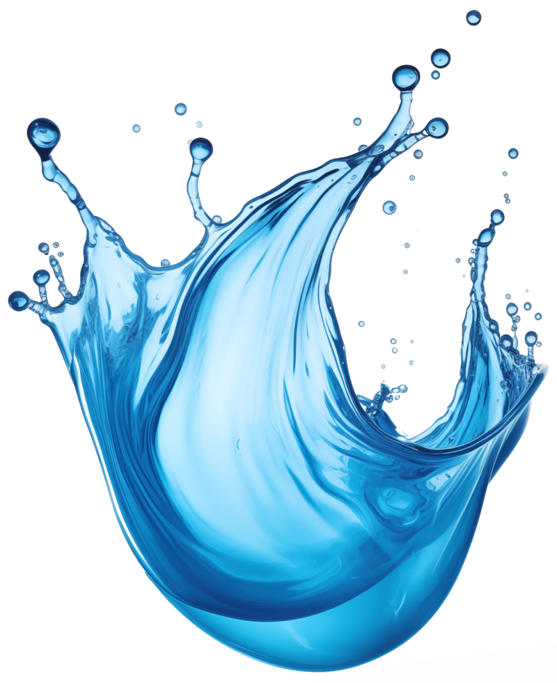AI generated Realistic water splash isolated transparency background. png