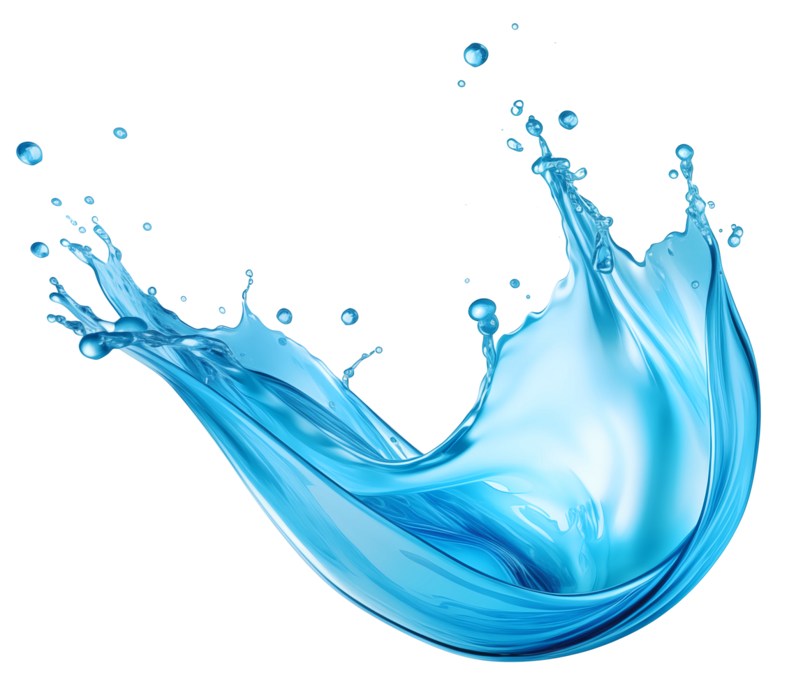 AI generated Realistic water splash isolated transparency background. png